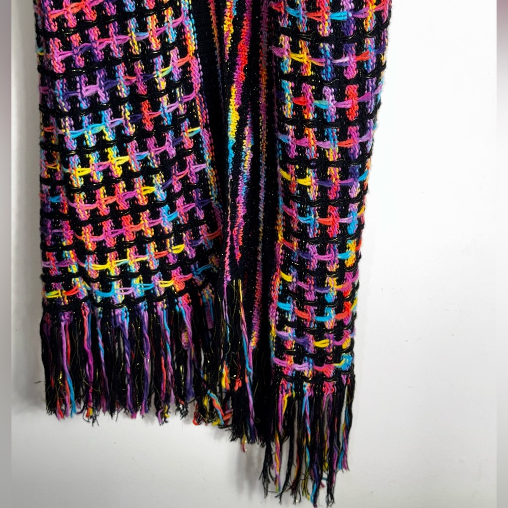 Full Size Multicolored Open Front Fringe Hem Card… - image 2